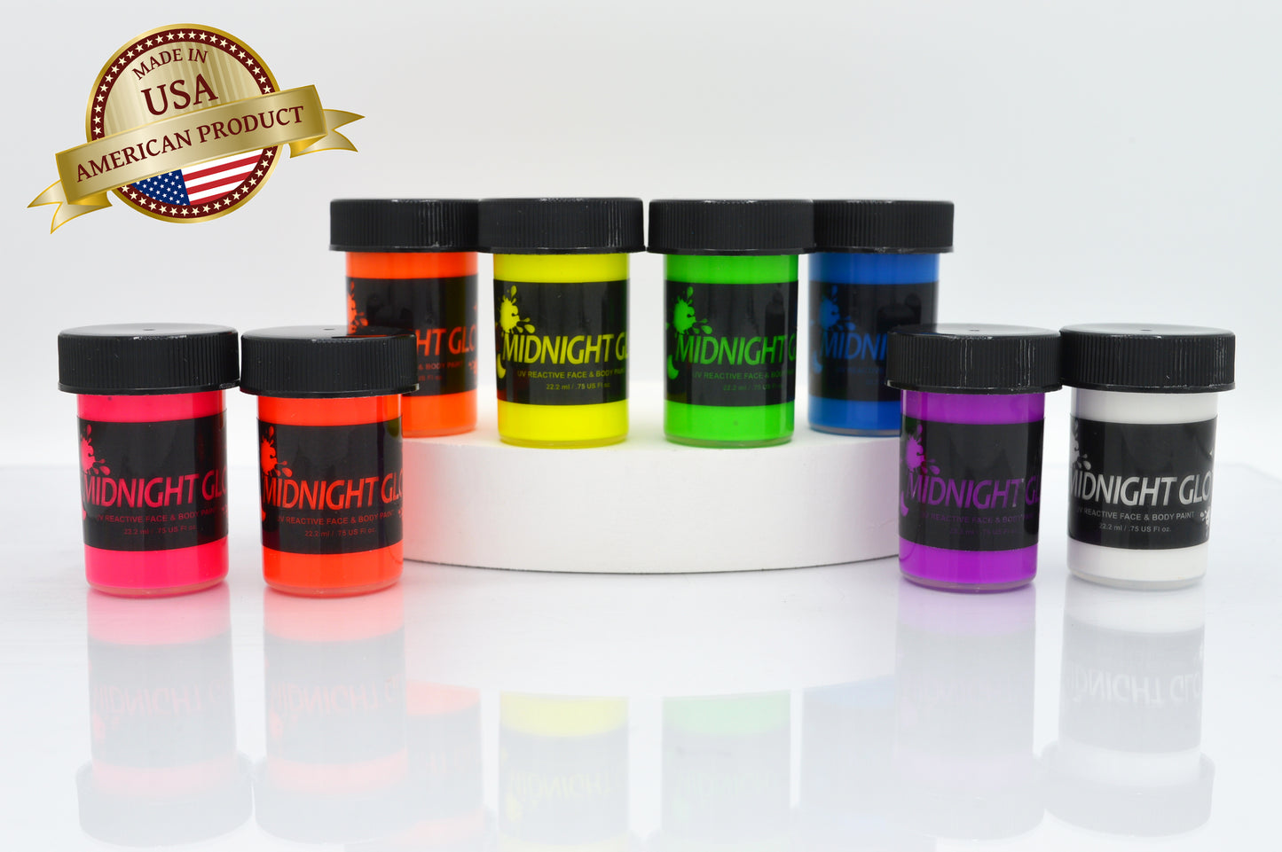 Black Light Reactive Face and Body Paint 0.75oz (Set of 8)