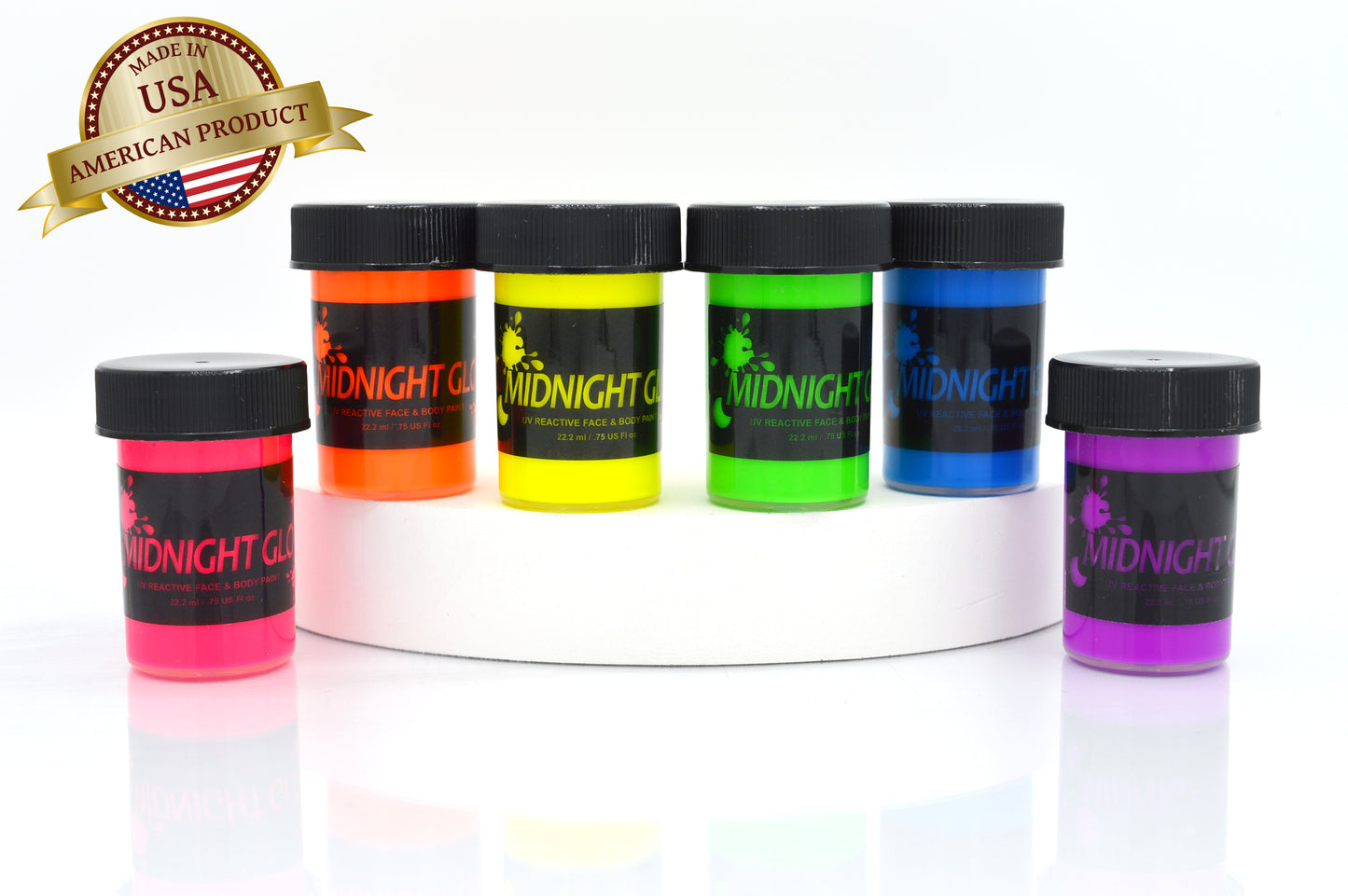 Black Light Reactive Face and Body Paint 0.75oz (Set of 6)