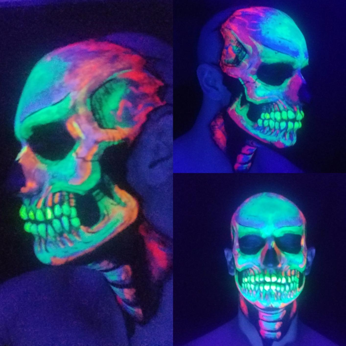 Paint Glow on X: Yesss, this orange neon skull is 🔥🔥 @glamupbymorgan  uses our black face paint on this dazzling skull, and it looks phenomenal  💀👌 We love everything about this creation.